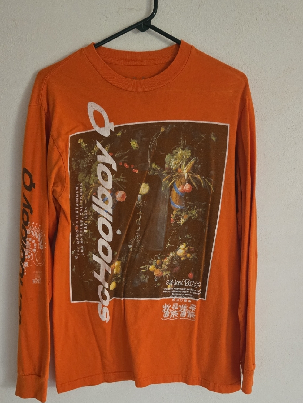 tde. Orange Crewneck Tee with Subtle Logo